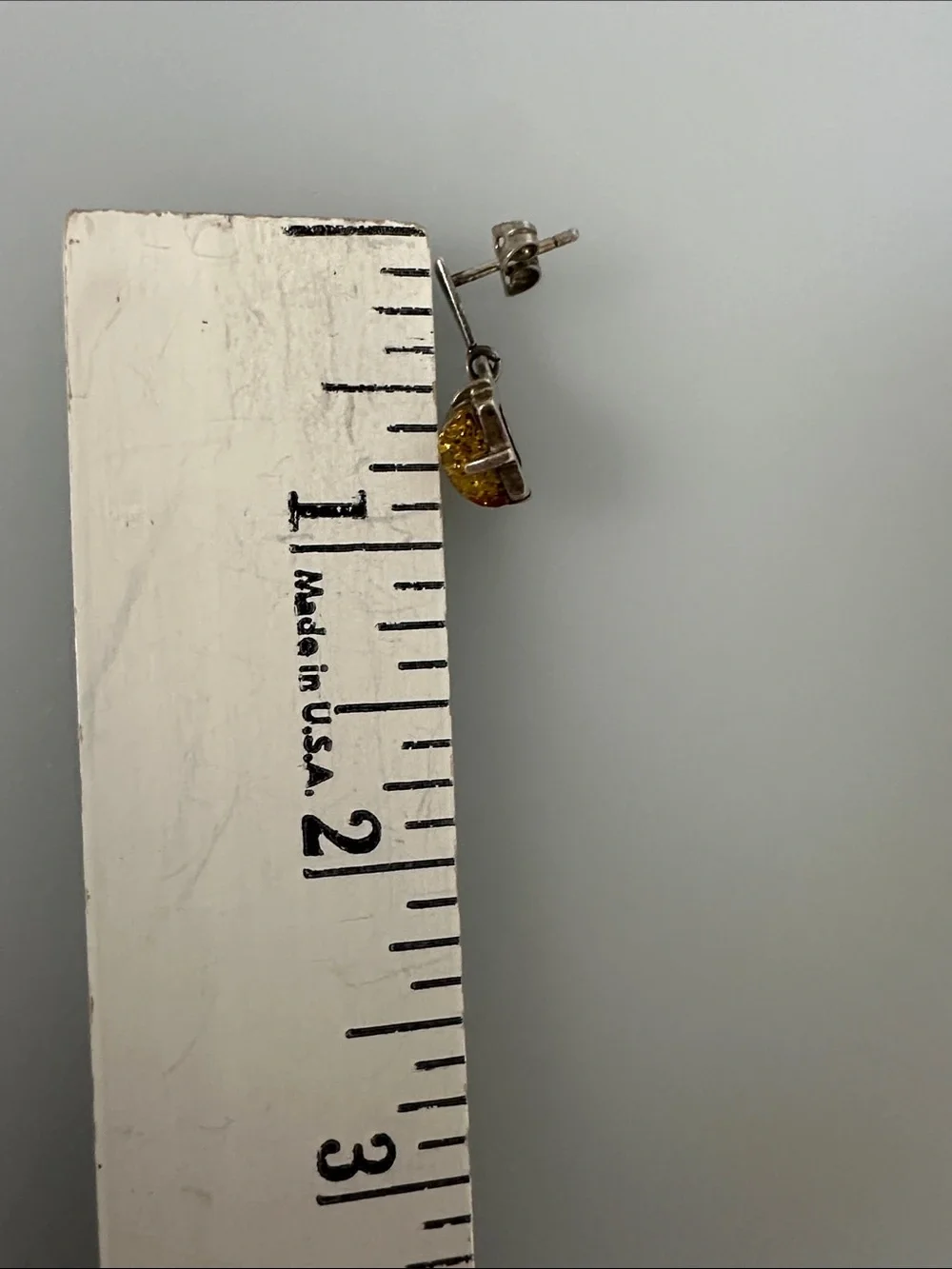Sterling Silver Amber Drop Earrings - Warm Yellow Amber Dangles